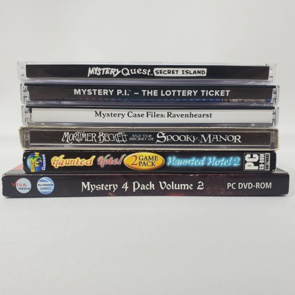 PC CD-Rom Games Bulk Lot Of 6 Ravenhearst Haunted Hotel Mystery P.I. Cases